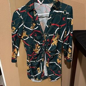 Elegant Chain Print Women's Blouse